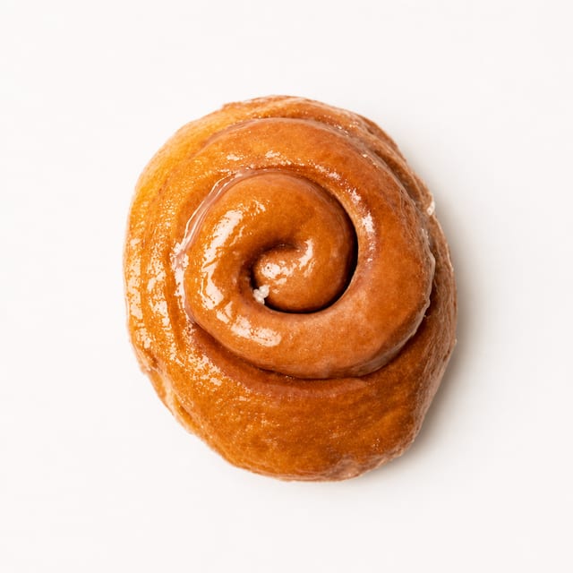 Glazed Cinnamon Roll.