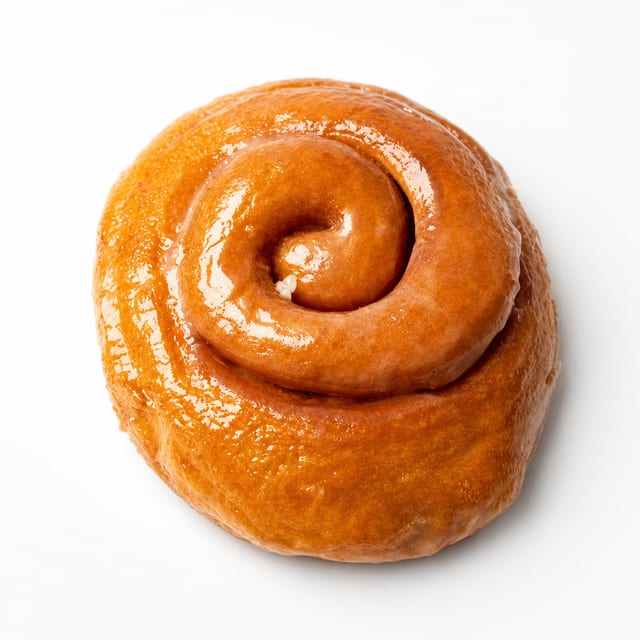 Glazed Cinnamon Roll.